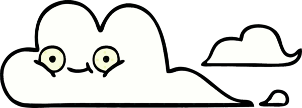 Bir insan tarafından çizilmiş beyaz bir bulutun çizgi roman tarzı