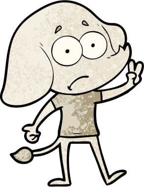 bir insan tarafından çizilmiş belirsiz bir fil.