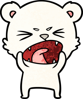 Bir insan tarafından çizilmiş kızgın kutup ayısı çizgi filmi.