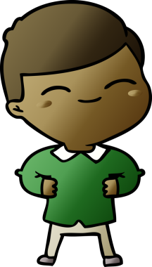 Bir insan tarafından çizilmiş gülümseyen çocuk.