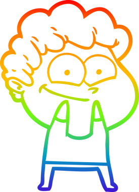 Bir insan tarafından çizilmiş mutlu bir adamın çizgi çizimi.