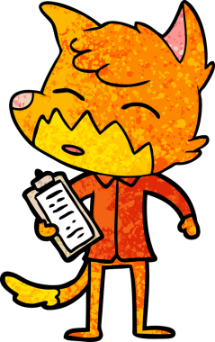 bir insan tarafından çizilmiş tilki çizgi filmi