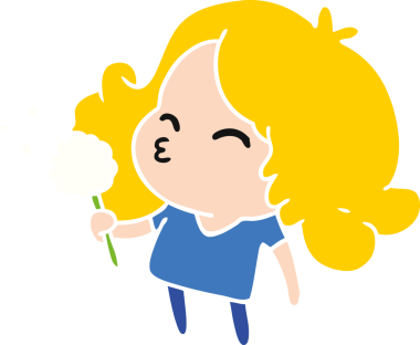 Bir insan tarafından çizilmiş tatlı bir kawai kızının serbest çizimi.