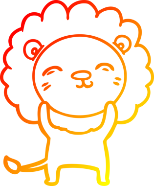 Bir insan tarafından çizilmiş karikatür aslanının sıcak çizgi çizimi