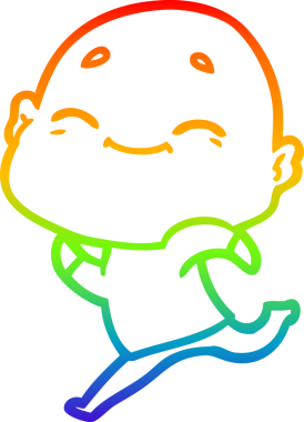 gökkuşağı gradyan çizimi mutlu bir çizgi kel adamın çizimi bir insan tarafından çizildi