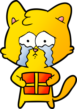 Bir insan tarafından çizilmiş çizgi film kedisi.