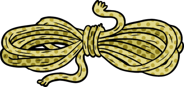 Bir insan tarafından çizilmiş çizgi film halatı.