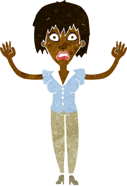 Bir insan tarafından çizilen karikatür kadın.