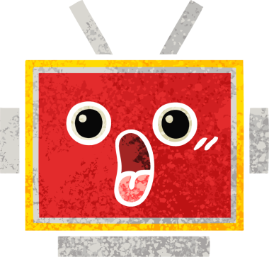 Bir insan tarafından çizilmiş robot kafasının retro çizim tarzı karikatürü