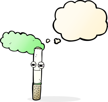 çizgi film mutlu sigara bir insan tarafından çizilmiş düşünce kabarcığı