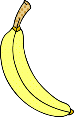 Bir insan tarafından çizilmiş çizgi roman tarzı tuhaf bir muz.