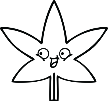 Bir insan tarafından çizilmiş bir sonbahar yaprağının çizgi çizimi