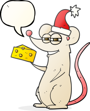 Bir insan tarafından çizilmiş serbest konuşma balonu karikatürü Noel faresi