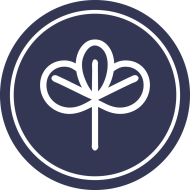 Bir insan tarafından çizilmiş doğal yaprak dairesel simgesi