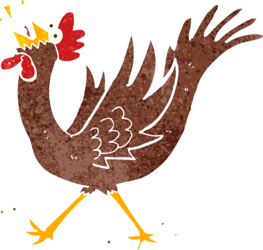 bir insan tarafından çizilmiş çizgi film horozu