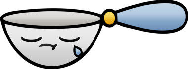 Bir insan tarafından çizilmiş bir kaşığın gölgelenmiş gölgesi.