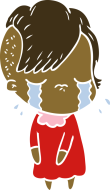 Bir insan tarafından çizilmiş düz renkli karikatür.