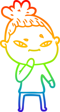 gökkuşağı gradyan çizimi bir insan tarafından çizilmiş bir karikatür kadın