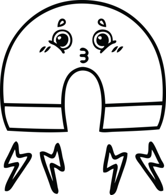 Bir insan tarafından çizilmiş mıknatıs çizimi