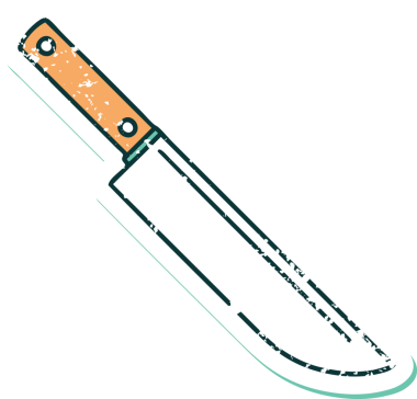 Bir insan tarafından çizilmiş bir bıçağın sembolik dövmesi.