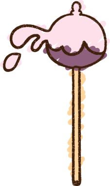 Bir insan tarafından çizilen lolipop tebeşiri.