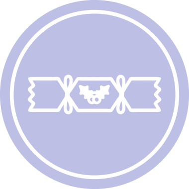 Bir insan tarafından çizilmiş noel krakeri dairesel simgesi