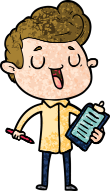 Bir insan tarafından çizilmiş mutlu çizgi film adamı.