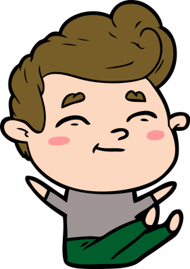 Bir insan tarafından çizilmiş mutlu çizgi film adamı.