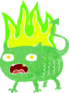 Bir insan tarafından çizilmiş küçük şeytan.