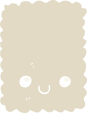 Bir insan tarafından çizilmiş düz renkli çizgi film bisküvisi