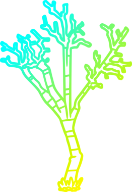 Bir insan tarafından çizilen kış ağacının soğuk gradyan çizgisi.