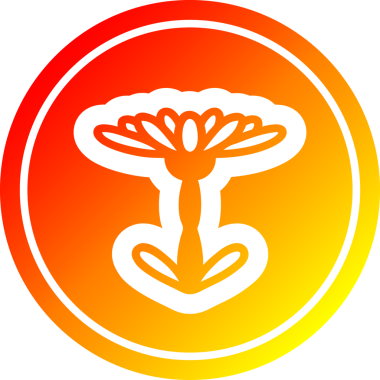 Çiçek açan dairesel simge, sıcak gradyan bir insan tarafından çizilmiş.