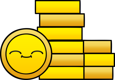 Bir insan tarafından çizilmiş bozuk paranın gölgelenmiş karikatürü