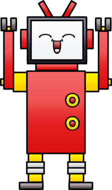 Bir insan tarafından çizilmiş bir robotun gölgelenmiş çizimi