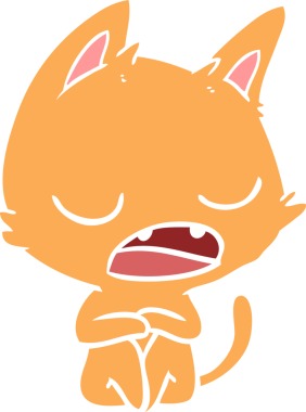 Konuşan kedi düz renkli çizgi film Bir insan tarafından çizildi