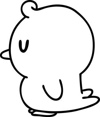 Bir insan tarafından çizilmiş şirin bir kuşun çizgi karalaması