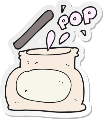 Bir insan tarafından çizilmiş karikatür kaplama kavanozunun etiketi.