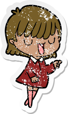 Bir insan tarafından çizilmiş karikatür bir kadının sıkıntılı çıkartması.