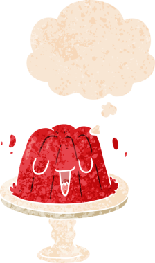 Düşünce baloncuklu çizgi film jölesi grunge sıkıntılı retro dokuma tarzı bir insan tarafından çizilmiş