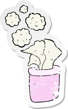 Bir insan tarafından çizilmiş dokuların olduğu bir karikatür kutusunun gerilimli etiketi.