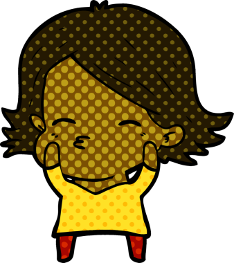 Bir insan tarafından çizilmiş karikatür kadın.