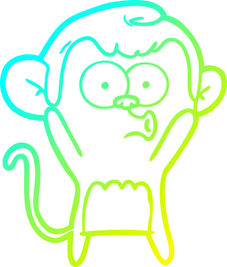 Bir insan tarafından çizilen soğuk gradyan çizgi çizimi bir maymunu şaşırttı