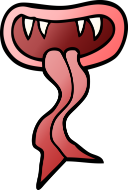 Bir insan tarafından çizilmiş cadılar bayramı ağzı.