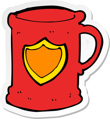 Bir insan tarafından çizilmiş karikatür çıkartması.