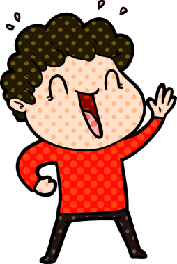 Bir insan tarafından çizilmiş mutlu bir adam.