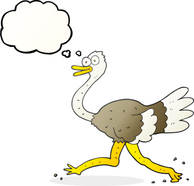 Bir insan tarafından çizilmiş serbest çizim balon deve kuşu deve kuşu.