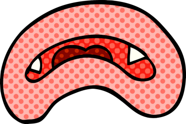 Bir insan tarafından çizilmiş vampir ağzı.