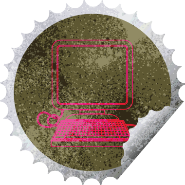 bir insan tarafından çizilmiş fare ve ekran soyma etiketli bilgisayar