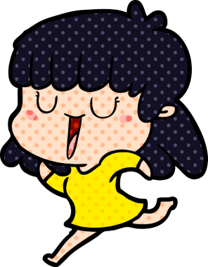 Bir insan tarafından çizilmiş karikatür kadın.