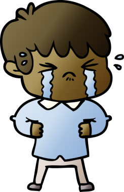 Bir insan tarafından çizilmiş ağlayan çocuk çizgi filmi.